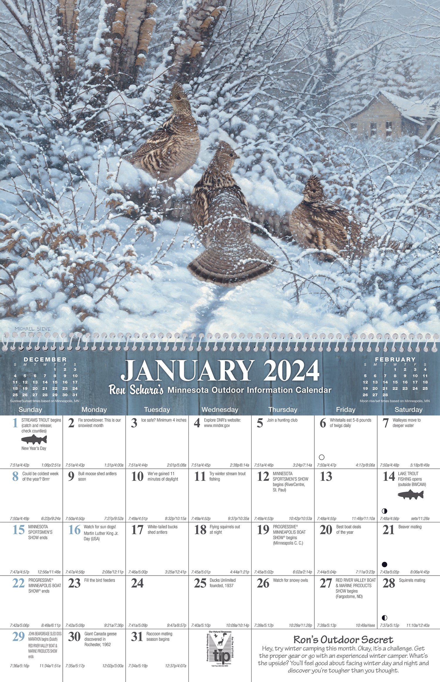 2024 Minnesota Outdoor Information Calendar Ron Schara Outdoor Calendars