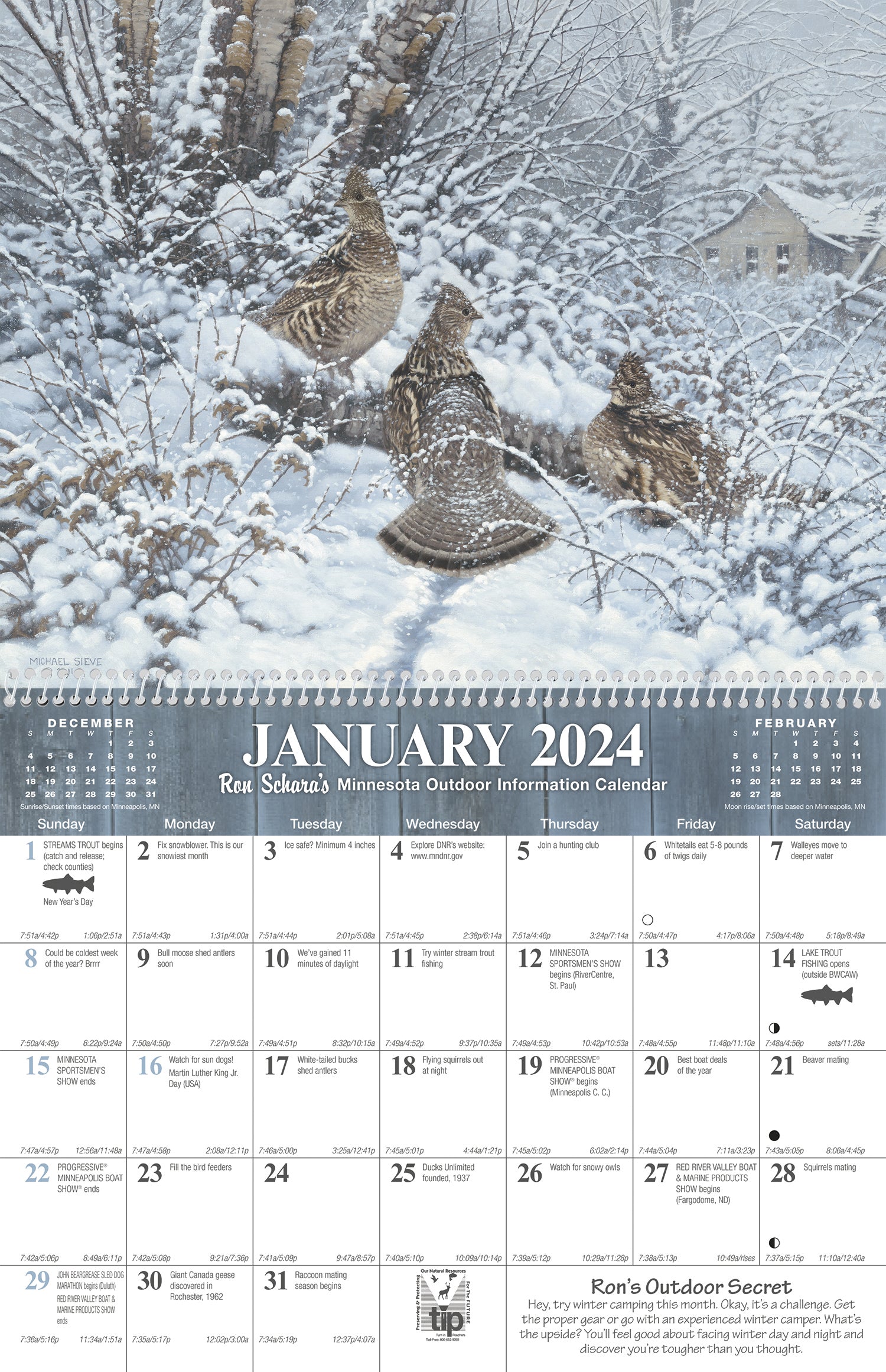 2024 Wisconsin Outdoor Information Calendar Ron Schara Outdoor Calendars